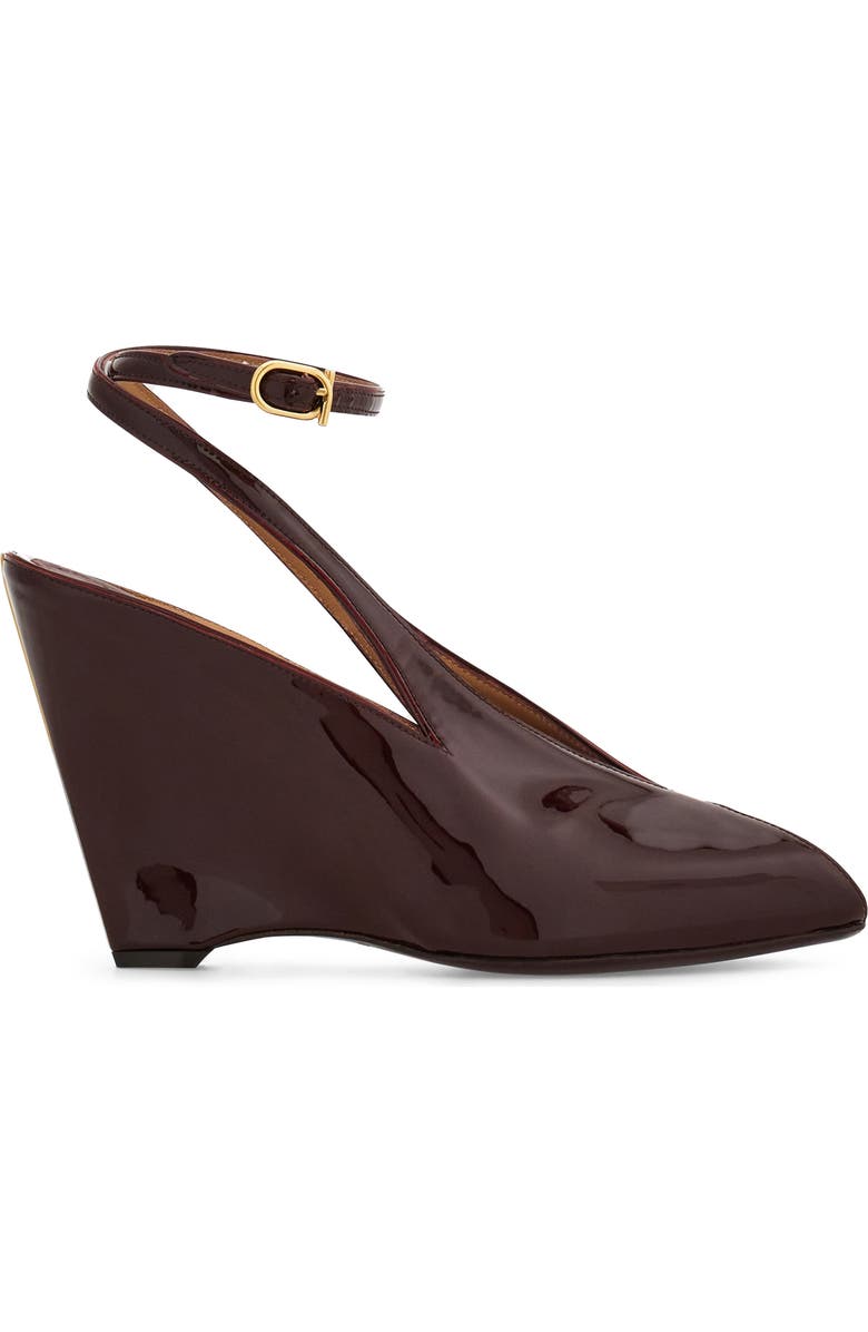 FERRAGAMO Arcadia Ankle Strap Wedge Pump, Alternate, color, Plum Biscotto Plum