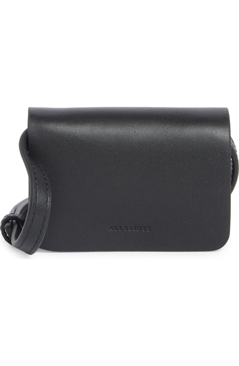 AllSaints Honore Leather Crossbody Bag, Main, color, Black