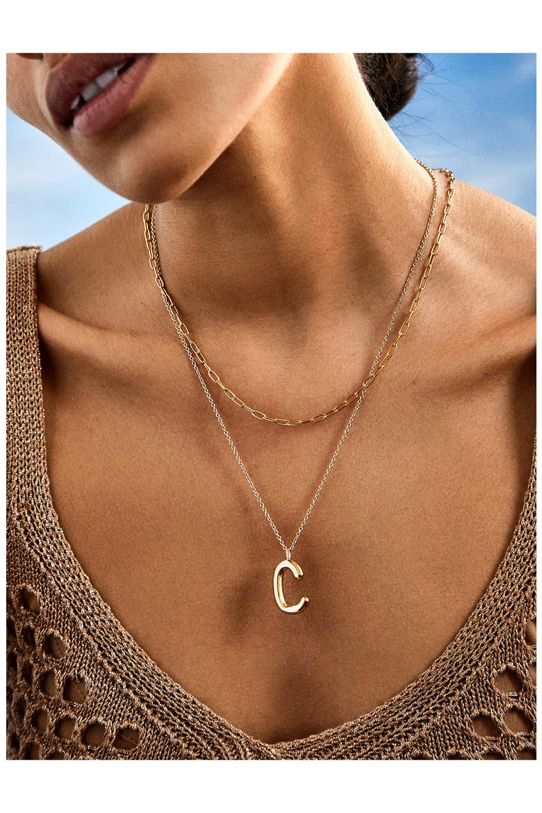 Bubble Initial Necklace, Alternate, color, GOLD T