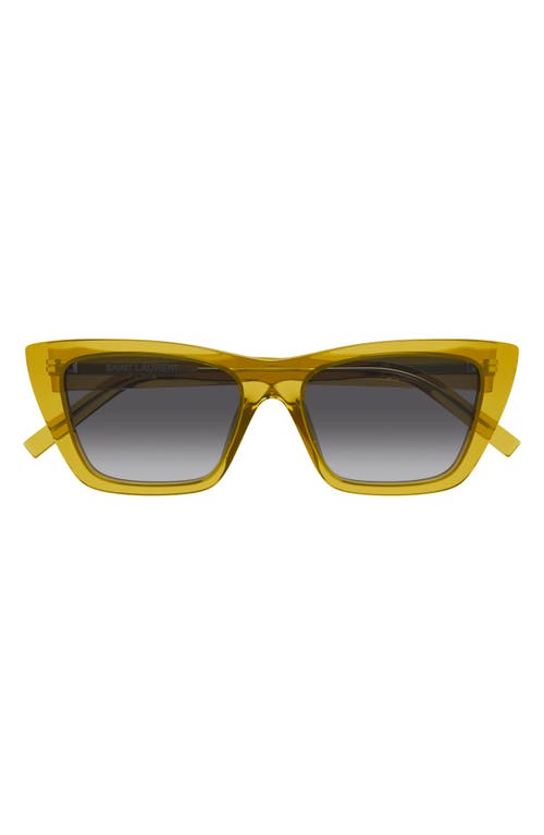 Saint Laurent 53mm Cat Eye Sunglasses In Yellow