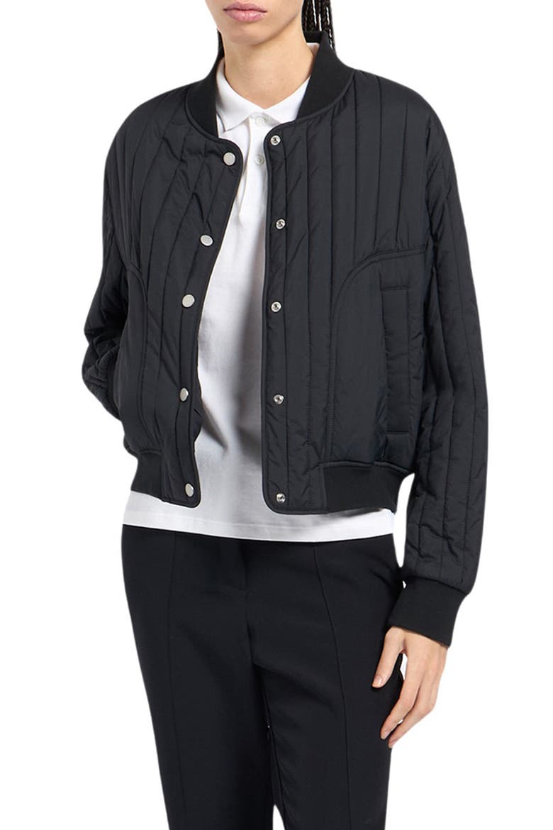 Fairhaven Quilted Ripstop Bomber Jacket, Main, color, BLACK