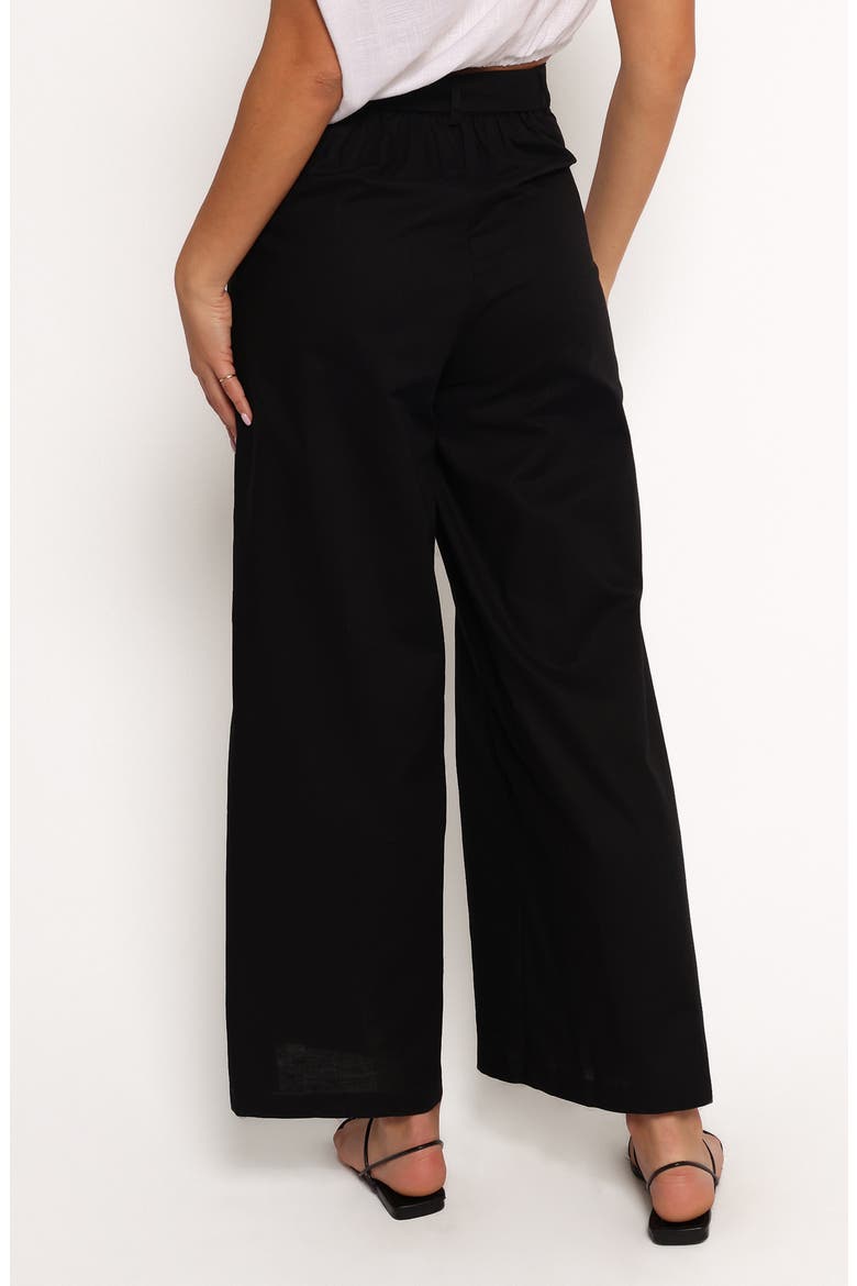 Sadie Cotton & Linen Wide Leg Pants, Alternate, color, BLACK