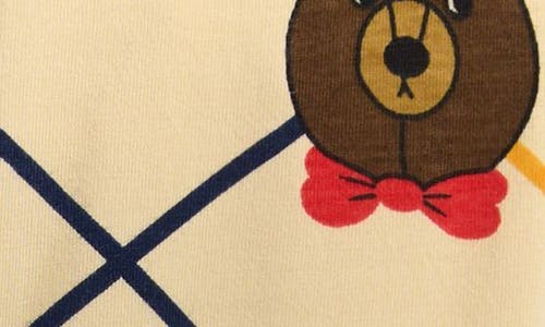 Mini Rodini Bear Print Print Stretch Organic Cotton Leggings In Neutral