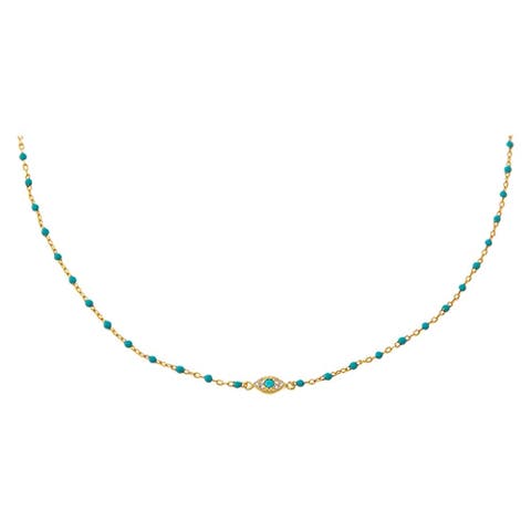 Colored Enamel Evil Eye Choker
