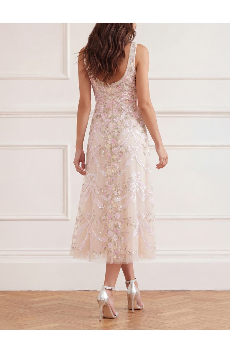 Needle & Thread Ribbon Heart Scoop Neck Dress, Alternate, color, Cream/Multi