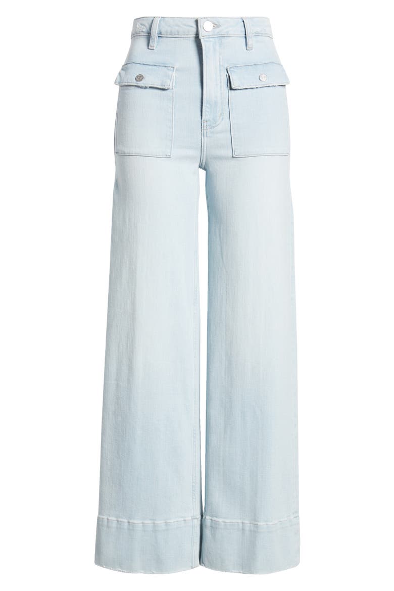 The '70s Patch Pocket Ankle Wide Leg Jeans, Alternate, color, CLARITY CLEAN