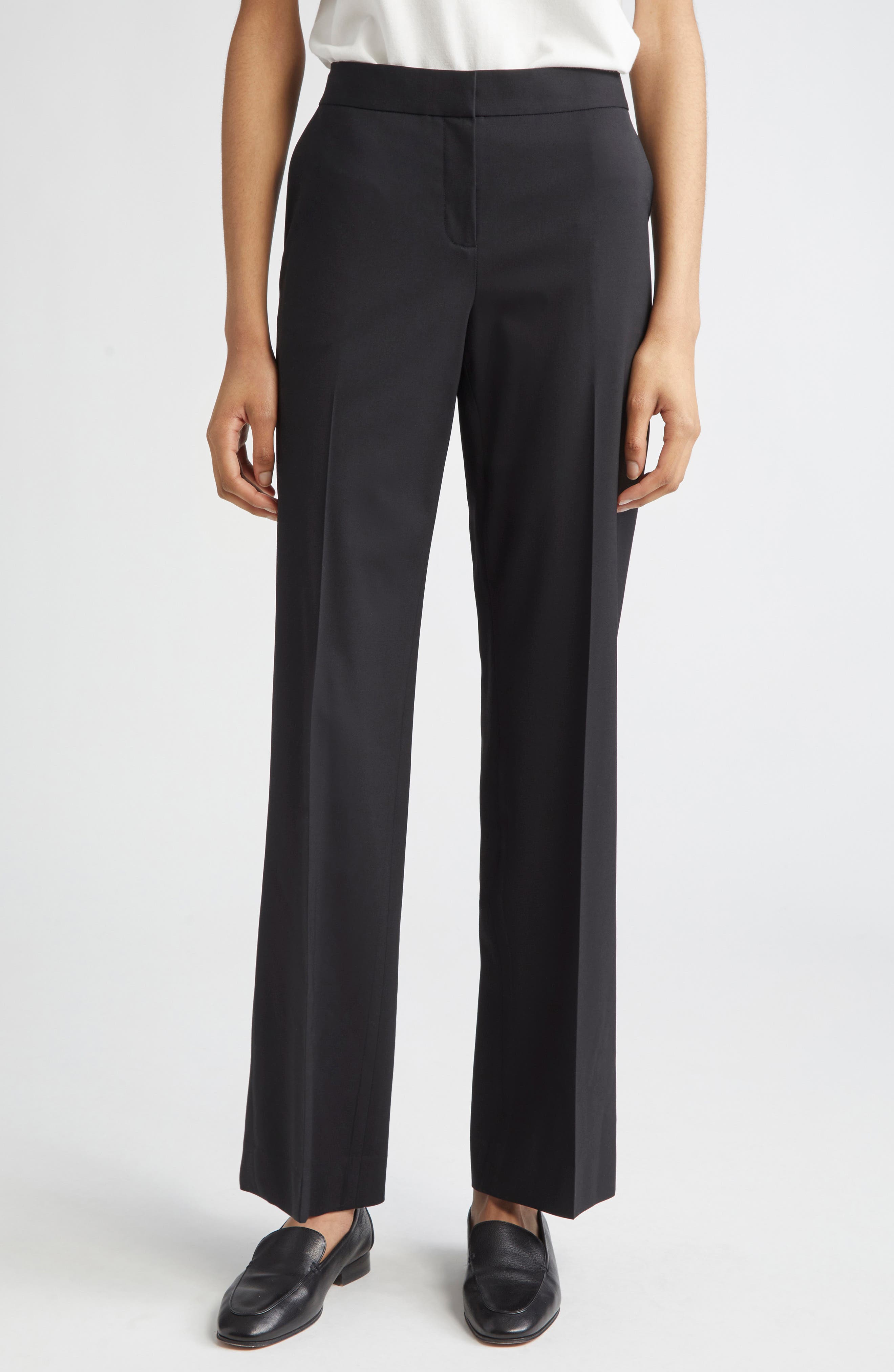 Lafayette 148 New York Irving Straight Leg Stretch Wool Pants