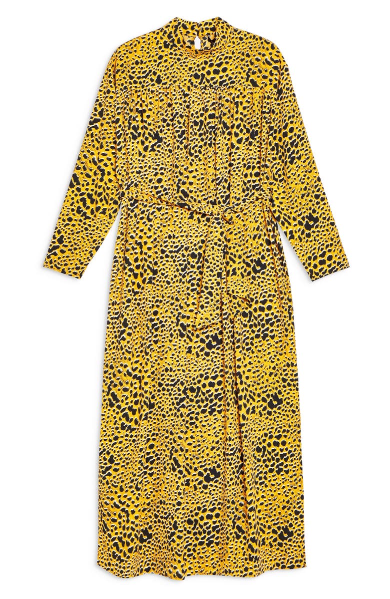 Topshop Abstract Animal Print Midi Dress, Alternate, color, 