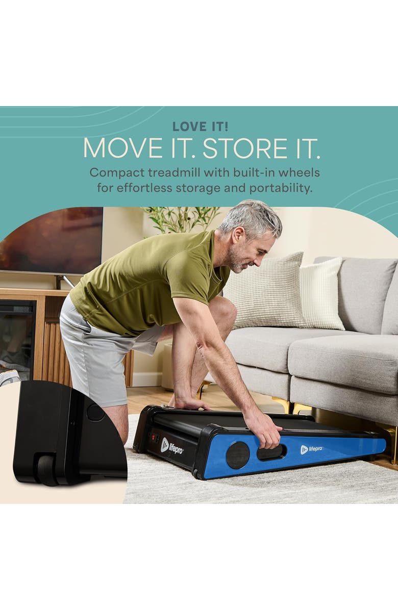 Lifepro Mini Walking Pad Treadmill with Incline  Compact Under Desk Treadmill for Home & Office, Alternate, color, Blue