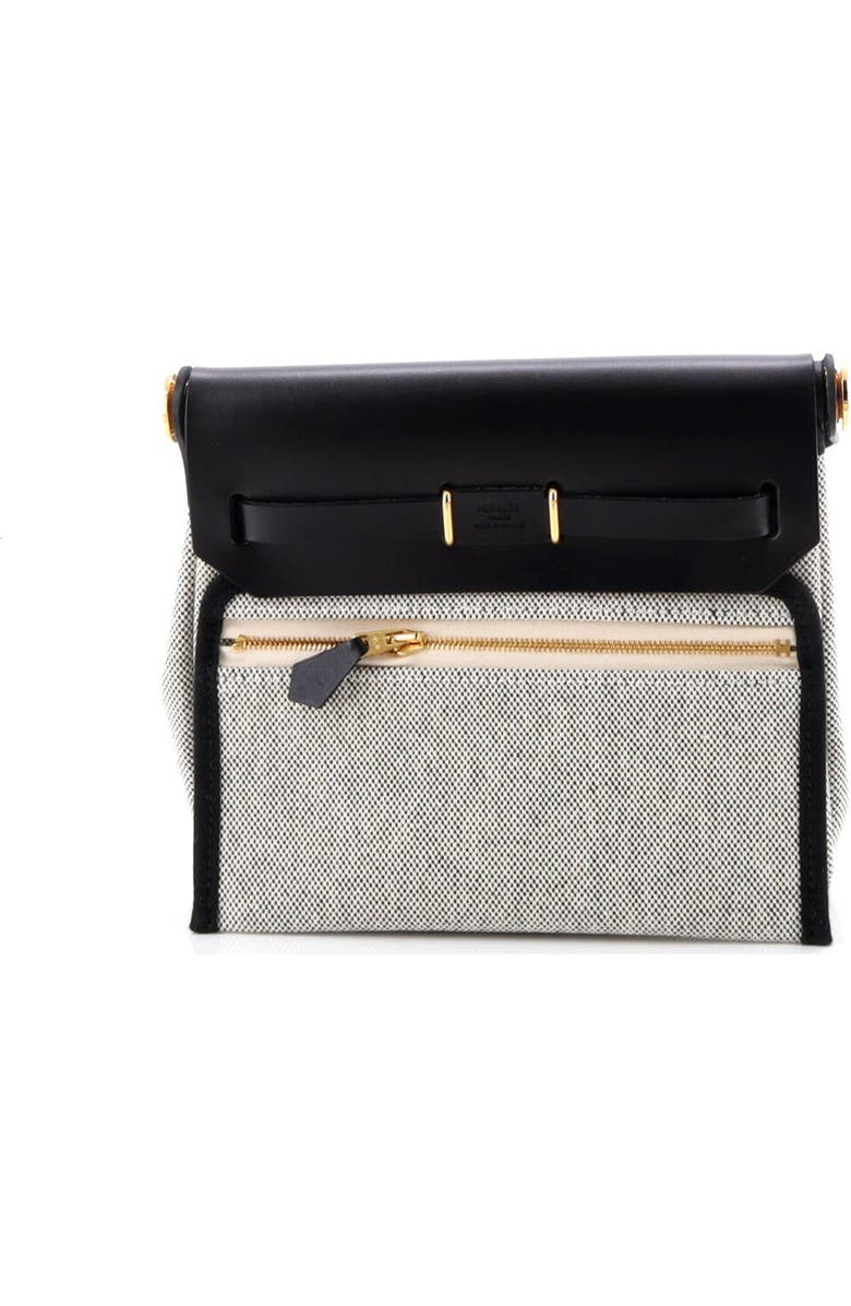 Pre-Owned Hermes Herbag Zip Toile and Leather 20, Alternate, color, Noir