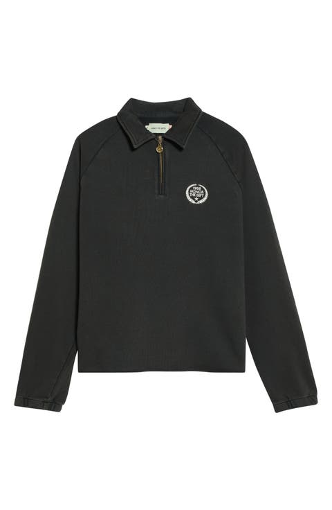 Cotton Terry Quarter-Zip Pullover