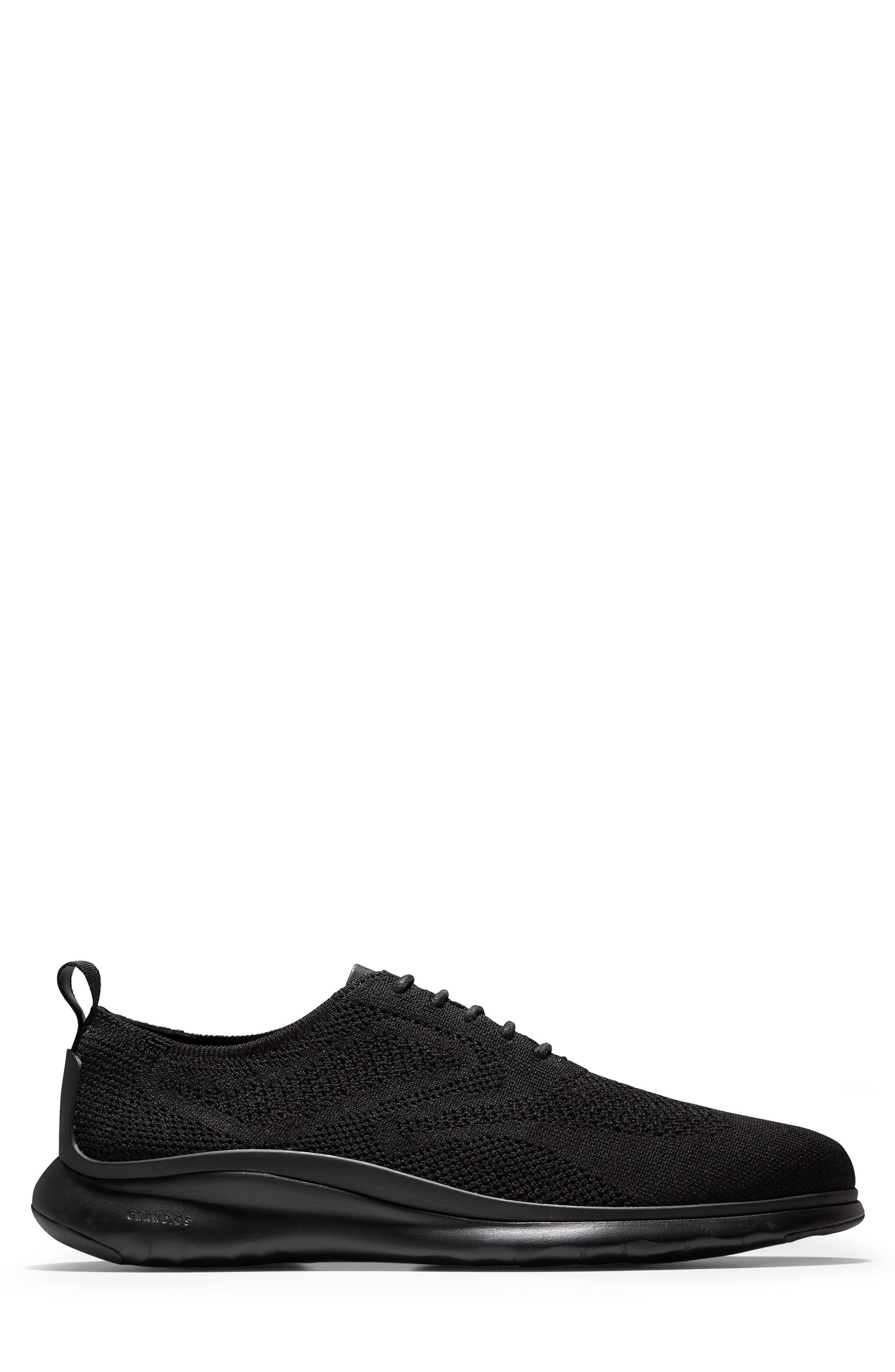 3.ZERØGRAND StitchLite Wingtip Sneaker, Alternate, color, BLACK/ BLACK