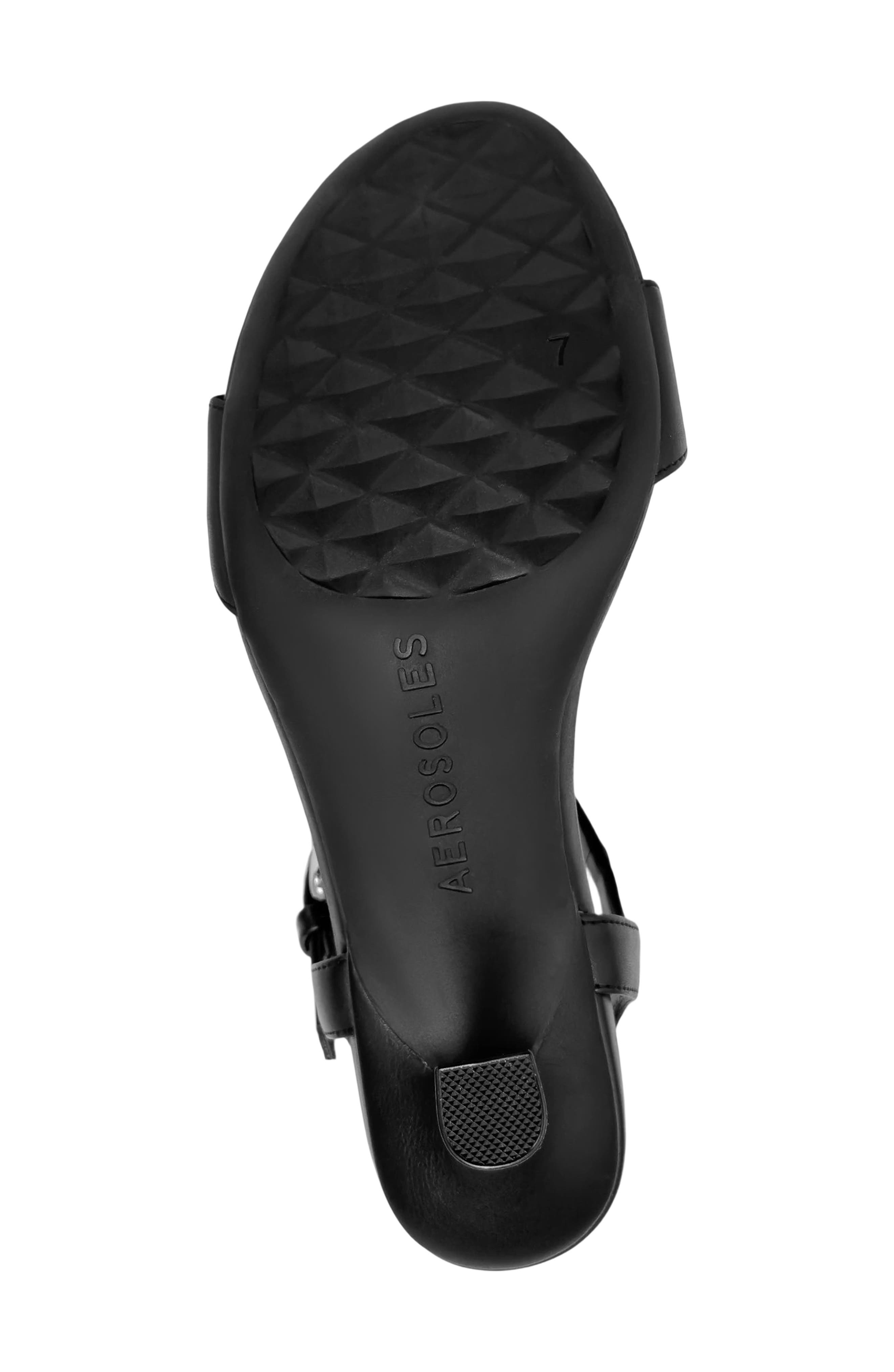 Aerosoles Divia Ankle Strap Sandal, Alternate, color, Black Fx Nappa