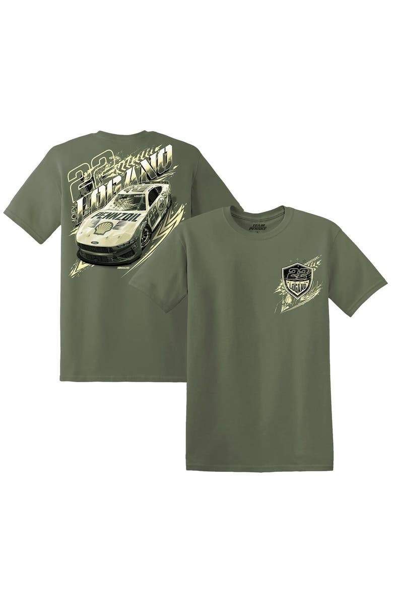 TEAM PENSKE Men's Team Penske Green Joey Logano Military Car T-Shirt, Alternate, color, Green