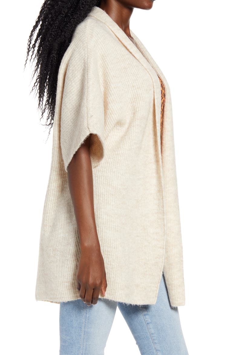 Open Front Dolman Sleeve Cardigan, Alternate, color, BEIGE OATMEAL LIGHT HEATHER