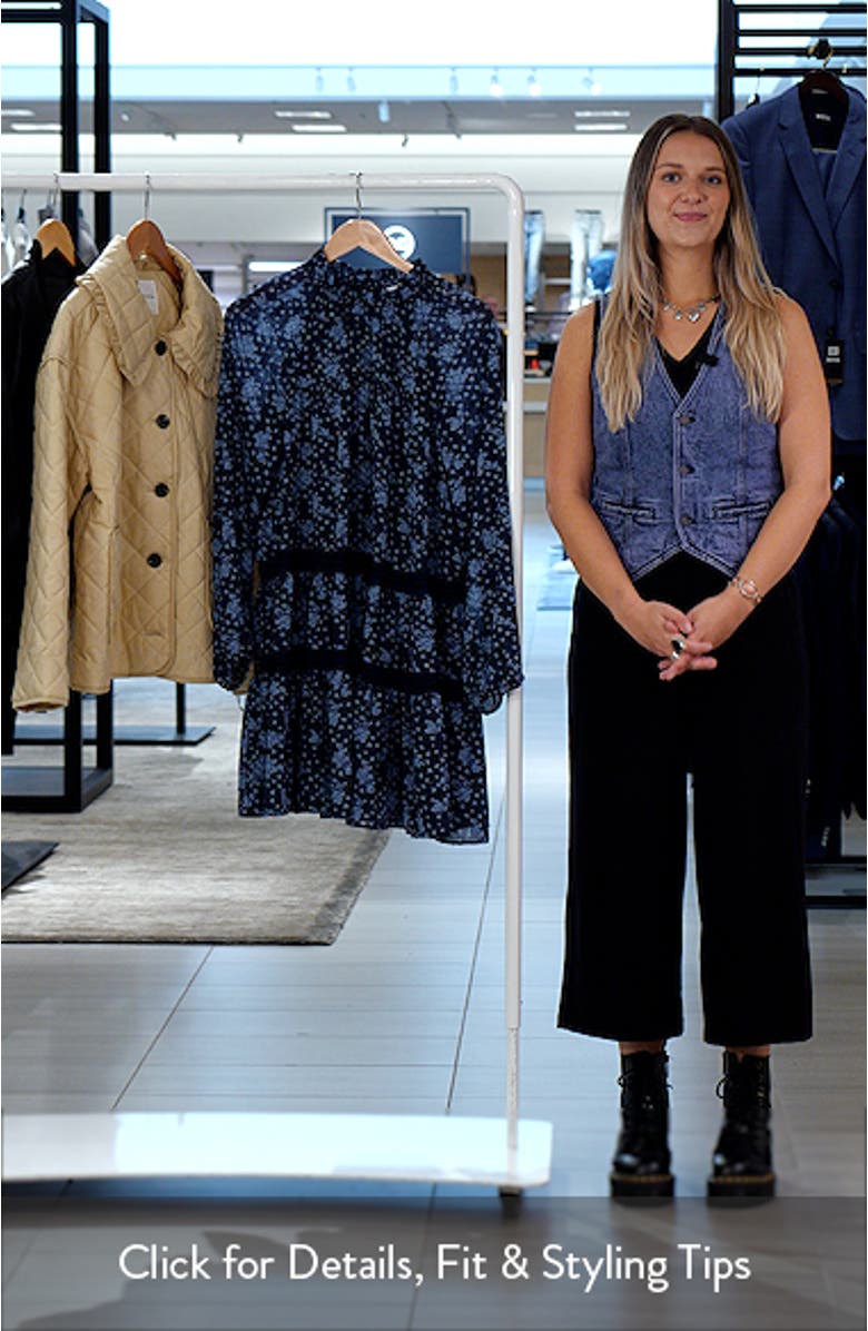 Floral Print Ruffle Long Sleeve Dress, sales video thumbnail