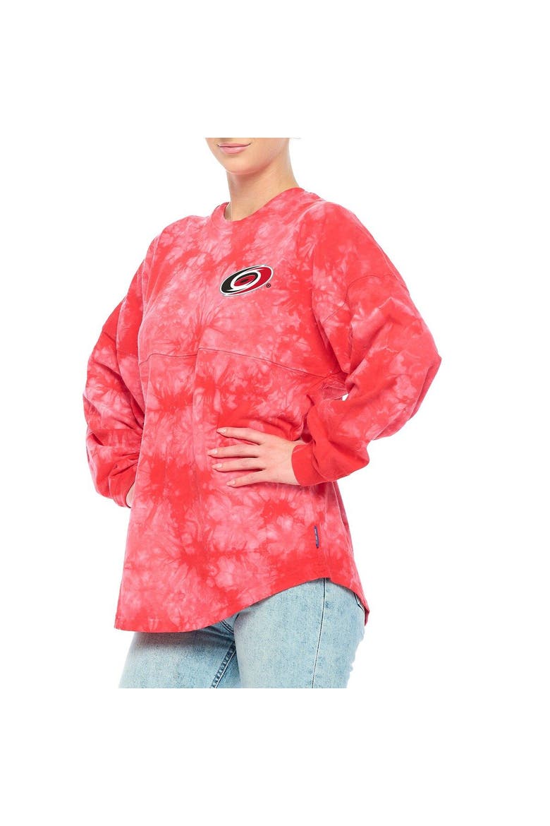 Women's Fanatics Branded Red Carolina Hurricanes Crystal-Dye Long Sleeve T-Shirt, Alternate, color, Red