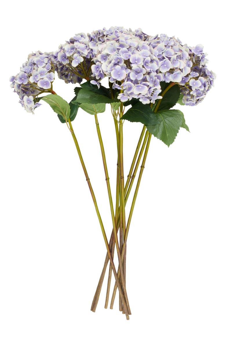 SONOMA SAGE HOME Set of Eight Purple Hydrangea Artificial Flowers, Alternate, color, Purple