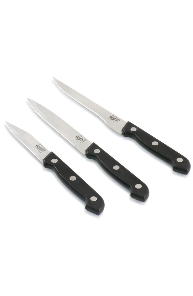 Gibson 7pc Canterbury Stainless Steel Cutlery Set, Alternate, color, Black