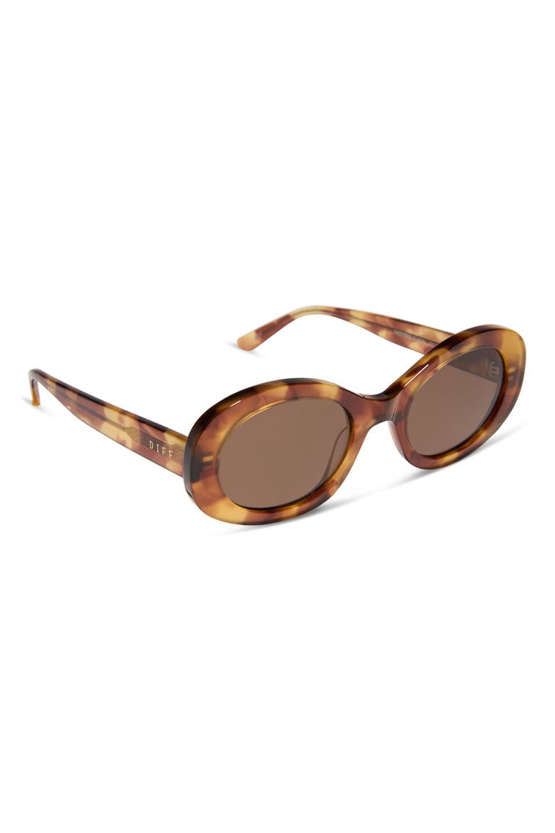 Lainey 52mm Oval Sunglasses, Alternate, color, BROWN FLEUR / BROWN