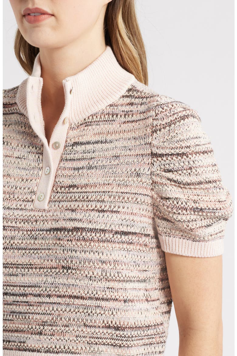 Shelby Stripes Ombré Cotton Polo Sweater, Alternate, color, SAND DOLLAR MULTI