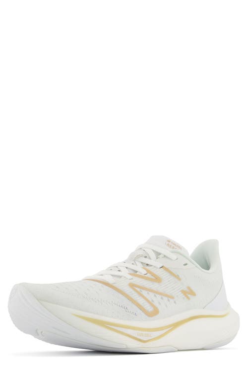 New Balance Fcx Running Shoe In White/gold Metallic