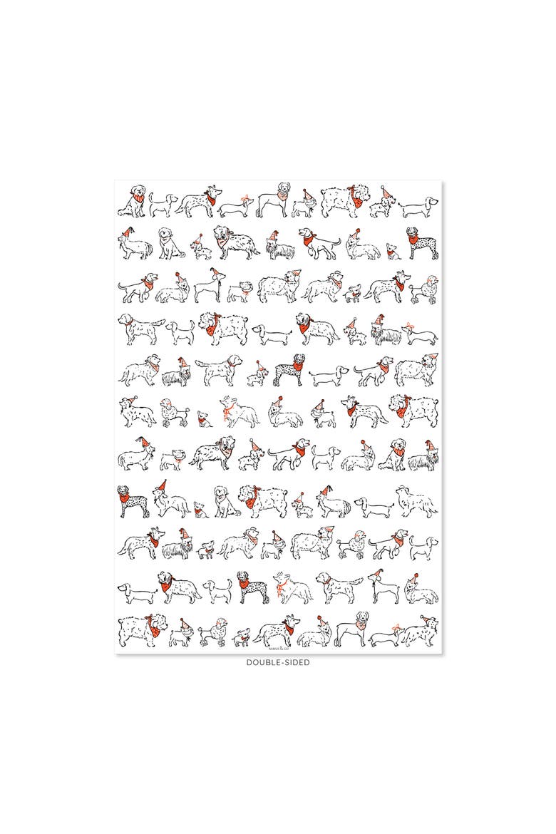 Eight Sheets Two-Sided "Party Dogs" Heavyweight Gift Wrap, Alternate, color, Multicolored
