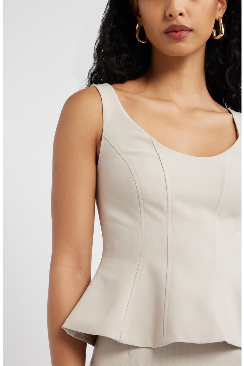 Icon Twill Peplum Top, Alternate, color, GREY FEATHER