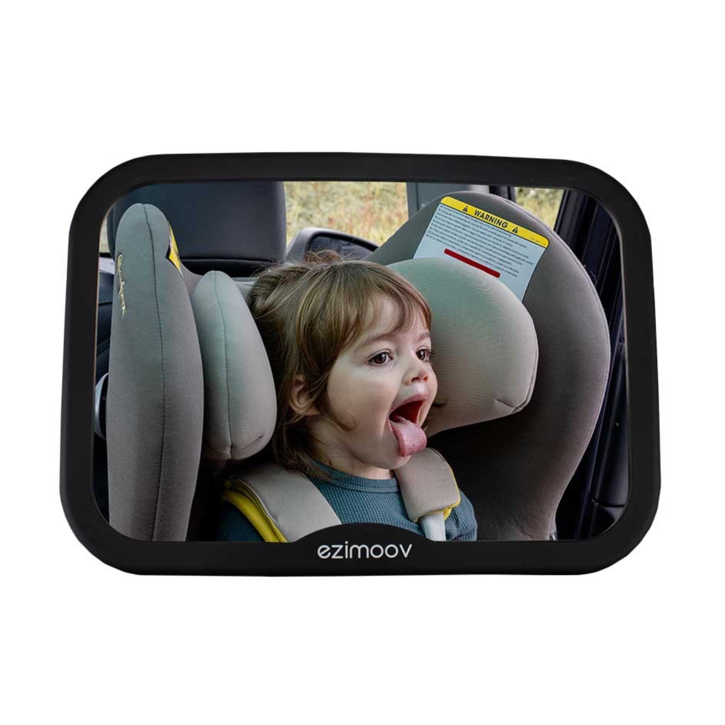 ezimoov Square Back Seat Car Mirror 360° Adjustable in Black 
