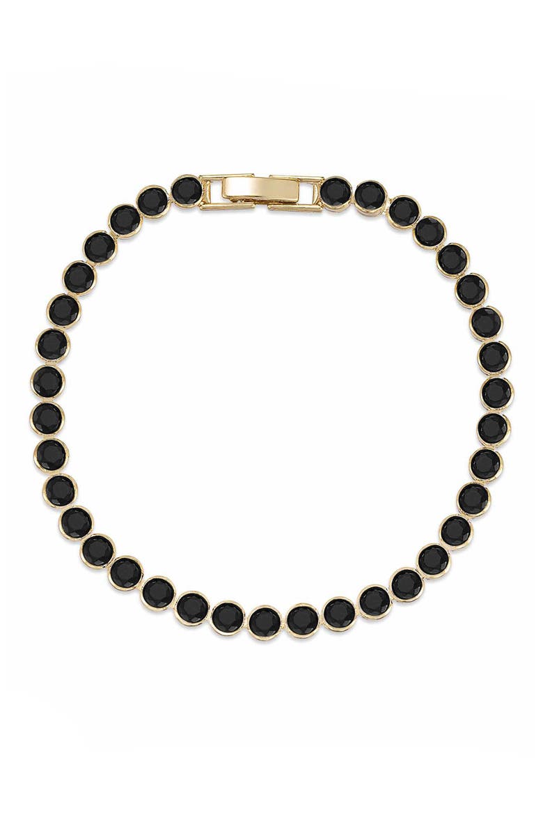 Cubic Zirconia Tennis Necklace, Main, color, BLACK