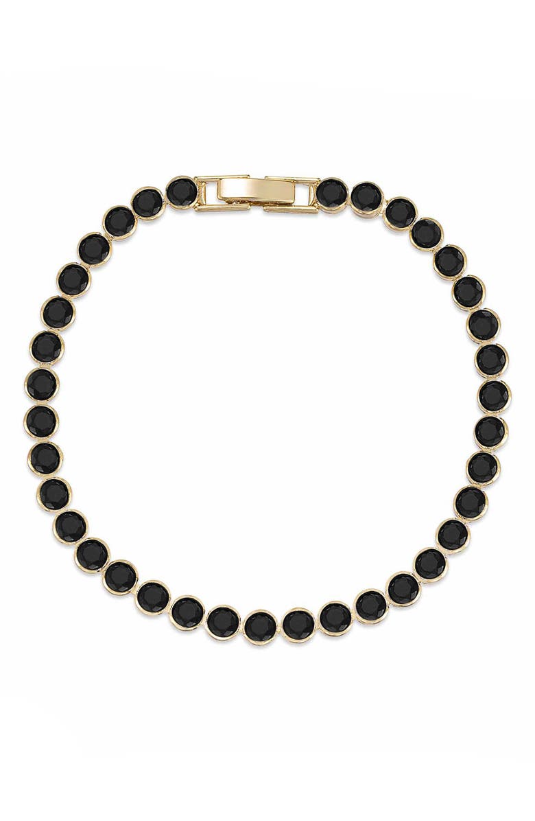 Ettika Cubic Zirconia Tennis Necklace, Main, color, Black