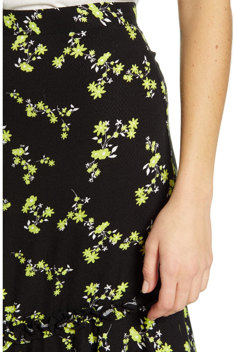 Asymmetrical Skirt, Alternate, color, BLACK LILY LACE