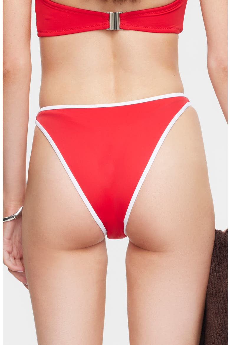 Bella Cheeky Bikini Bottoms, Alternate, color, ROUGE