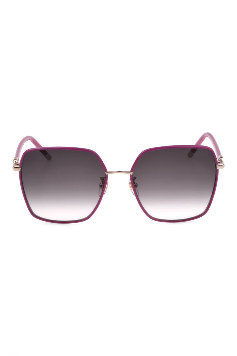 58mm Gradient Square Sunglasses, Main, color, SHINY LIGHT GOLD