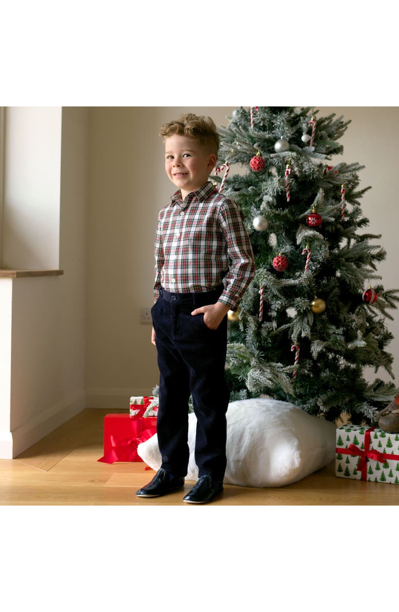 Rachel Riley Ivory Tartan Shirt, Alternate, color, Red