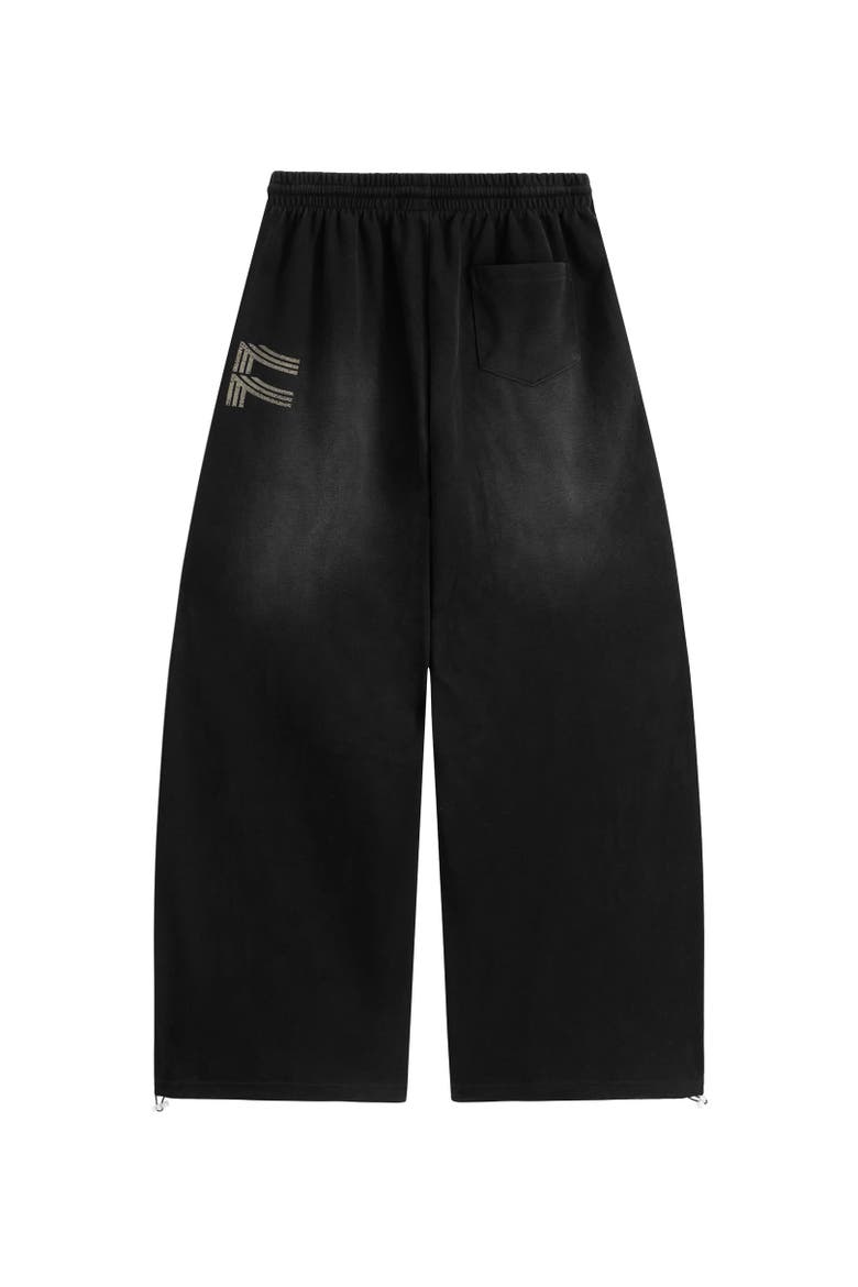 Washed Baggy Barrel Sweatpants, Alternate, color, Black