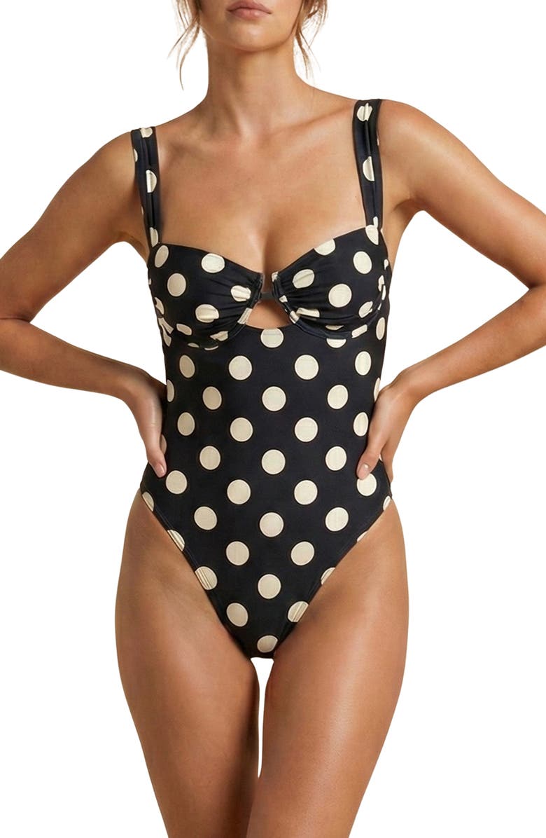 MONTCE Bella Polka Dot Underwire One-Piece Swimsuit, Main, color, 