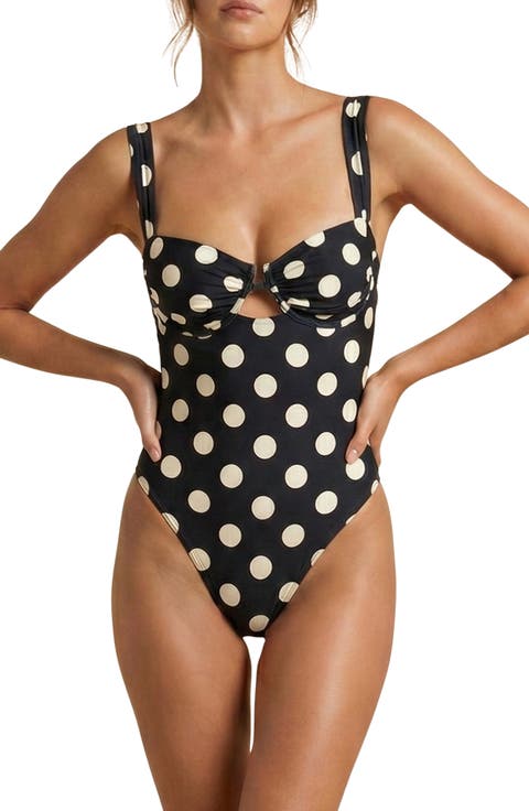 Bella Polka Dot Underwire One-Piece Swimsuit
