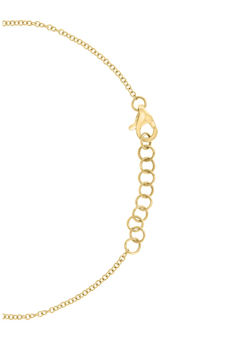 14K Gold Plated Sterling Silver Diamond Flower Charm Bracelet, Alternate, color, GOLD