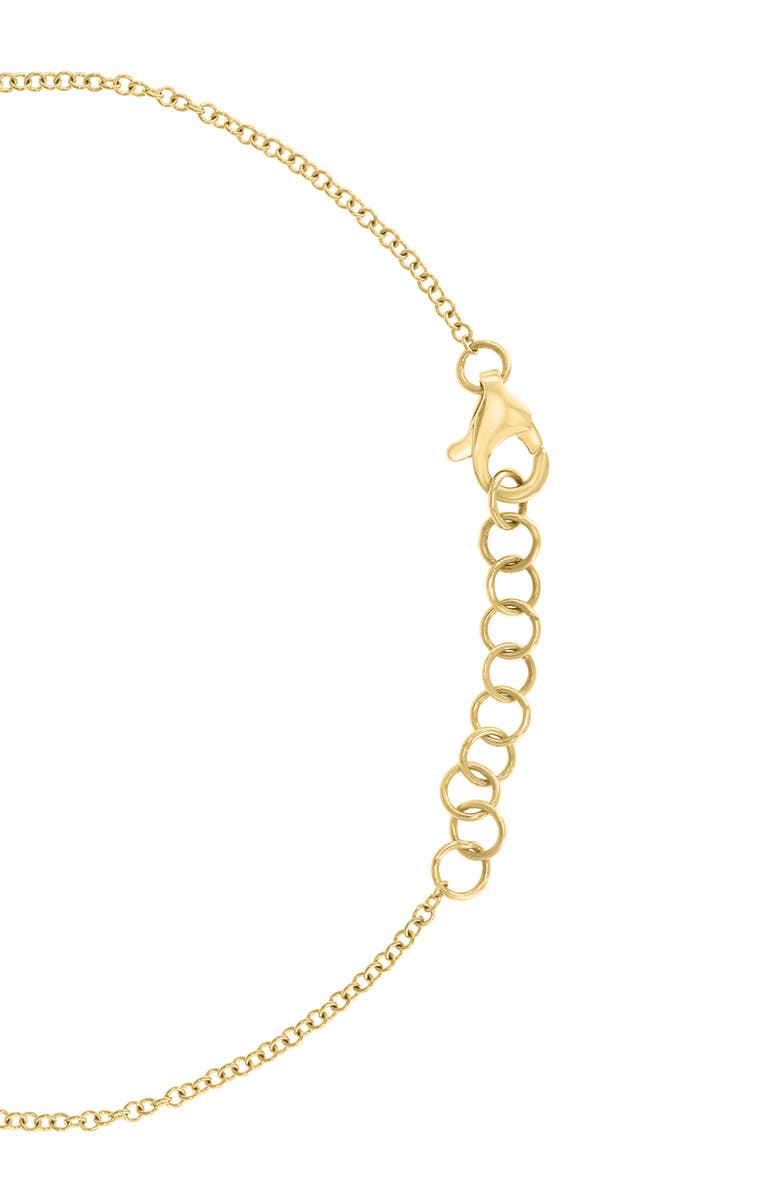 EFFY 14K Gold Plated Sterling Silver Diamond Flower Charm Bracelet, Alternate, color, Gold