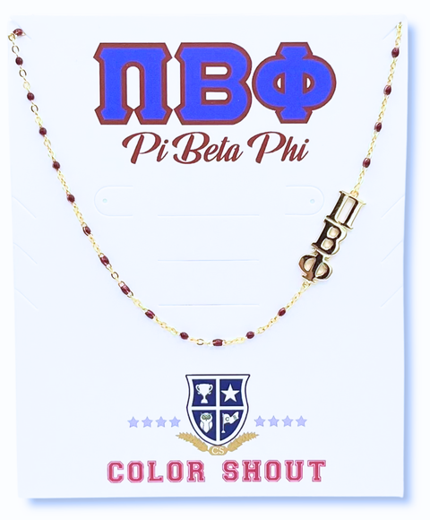 Pi Beta Phi Greek Letter Side Set Necklace