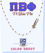 Color Shout Pi Beta Phi Greek Letter Side Set Necklace