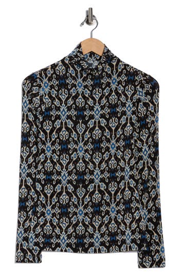 Ulla Johnson Aurelia Printed Turtleneck Pullover In Black