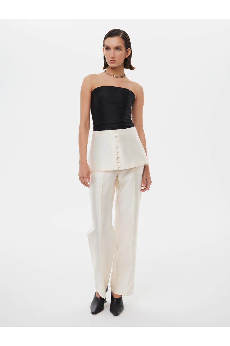 Bridal Tailored Silk Wool Pants, Alternate, color, Starlight White