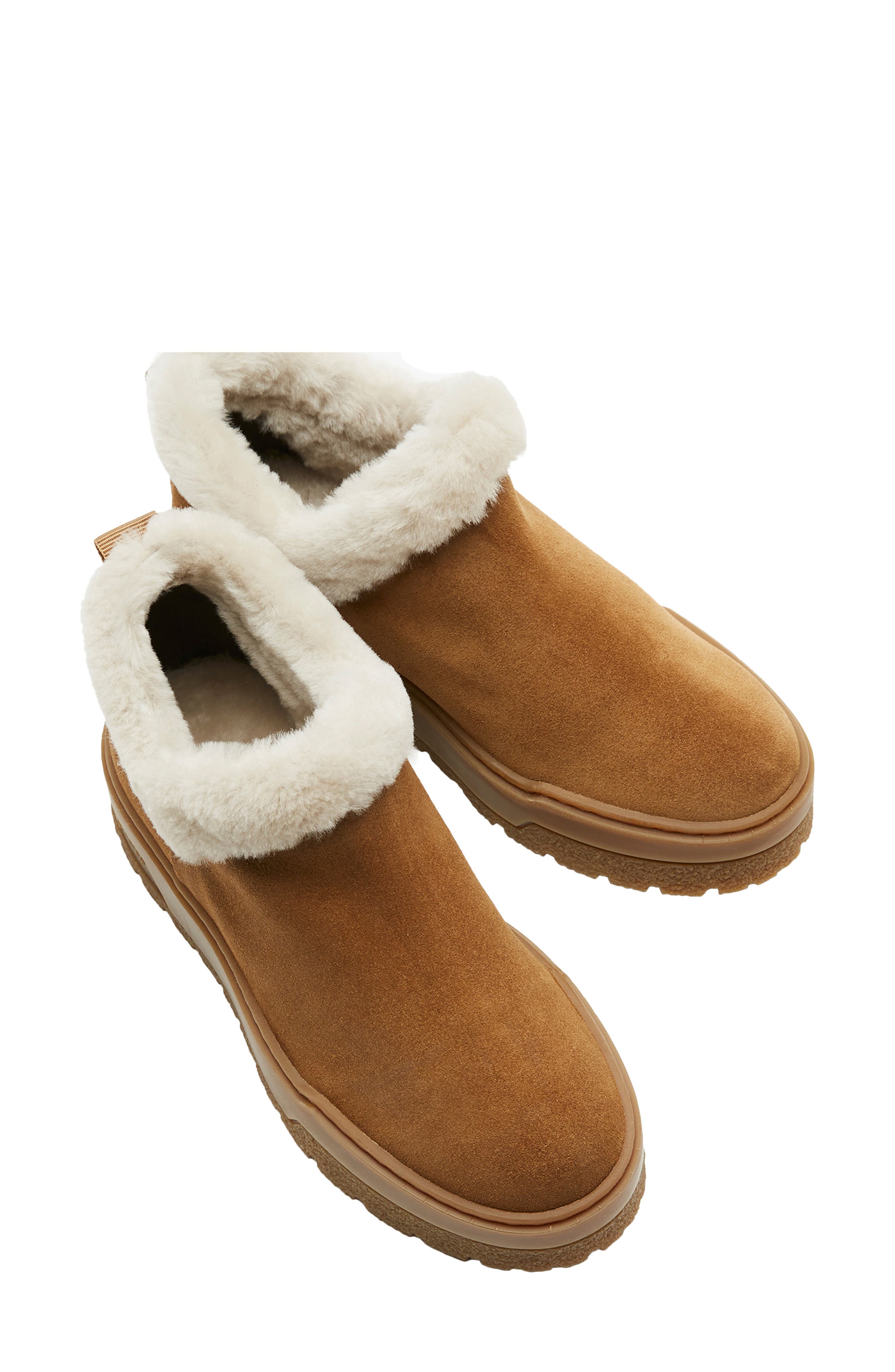 La Canadienne Lugano Genuine Shearling Lined Waterproof Slip On Boot, Alternate, color, Toffee Suede