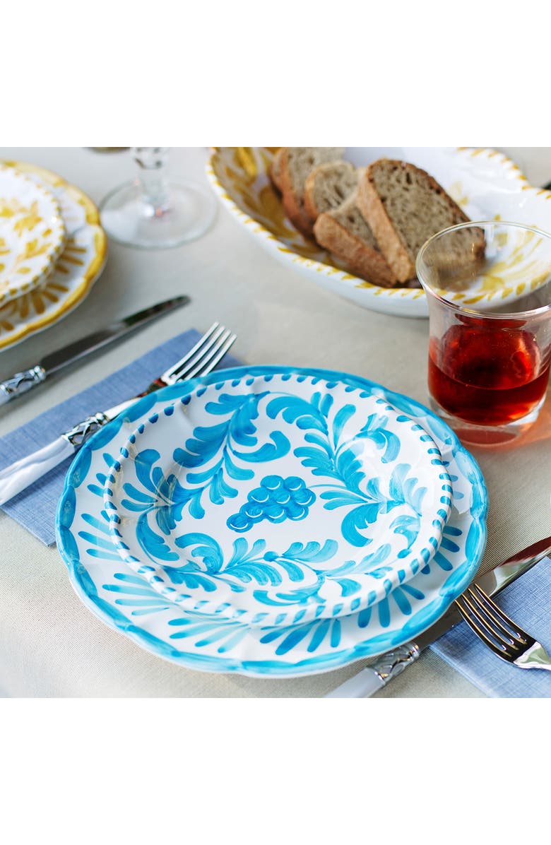 VIETRI Arezzo Aqua Dinner Plate, Alternate, color, Aqua