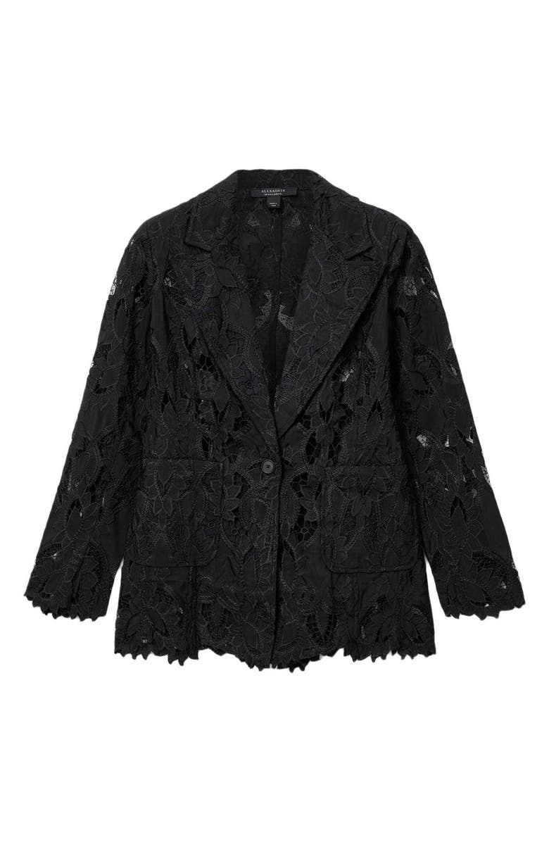 AllSaints Charli Lace Blazer, Alternate, color, Black