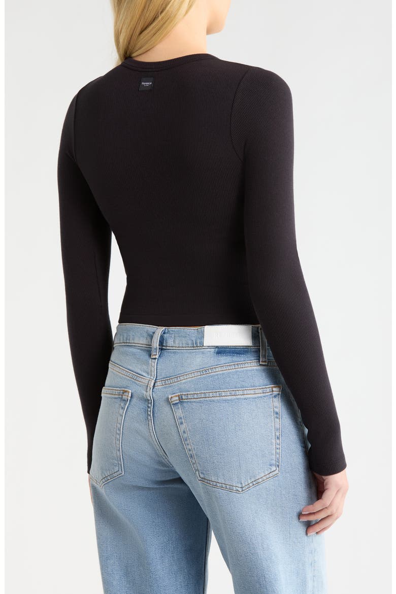 Softie Seamless Long Sleeve Crop T-Shirt, Alternate, color, BLACK