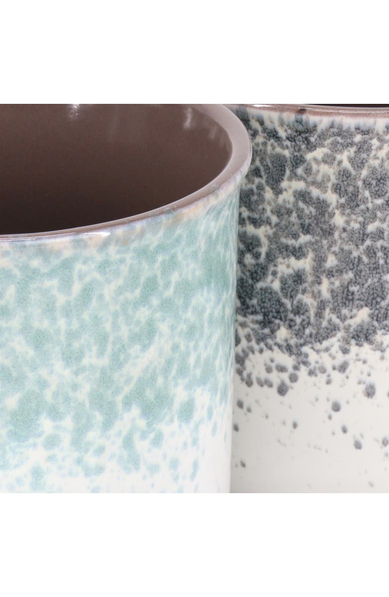 Gibson Home Blurry 4 Piece 19 Ounce Stoneware Straight Shape Mug Set, Alternate, color, White