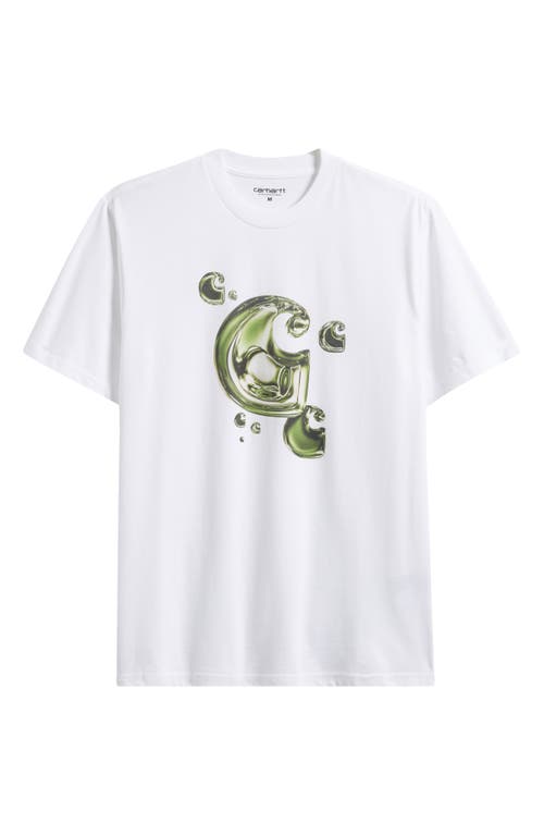 Carhartt Work In Progress Solar Chrome C-logo Organic Cotton Graphic T-shirt In White